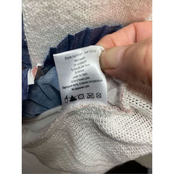 One September Women's Multicolor Pleated Brushstrokes Blouse Medium - Picture 5 of 5